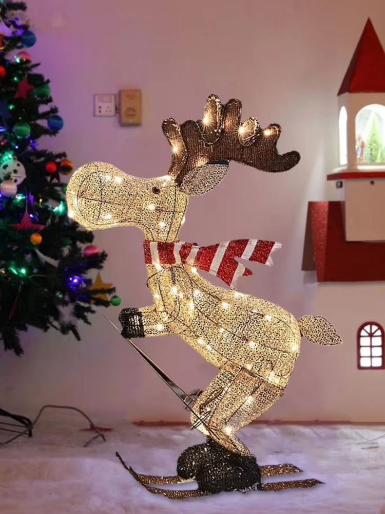 Skiing Reindeer Lawn Ornament