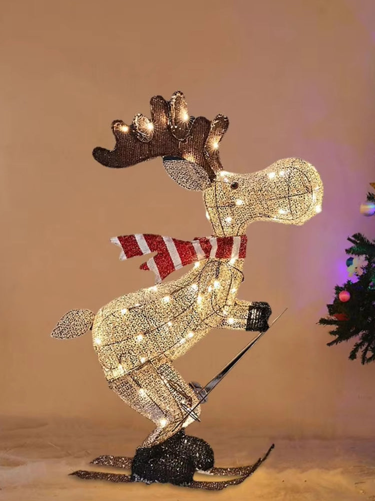 Skiing Reindeer Lawn Ornament