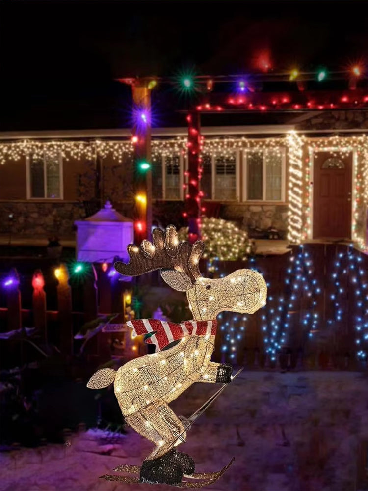 Skiing Reindeer Lawn Ornament