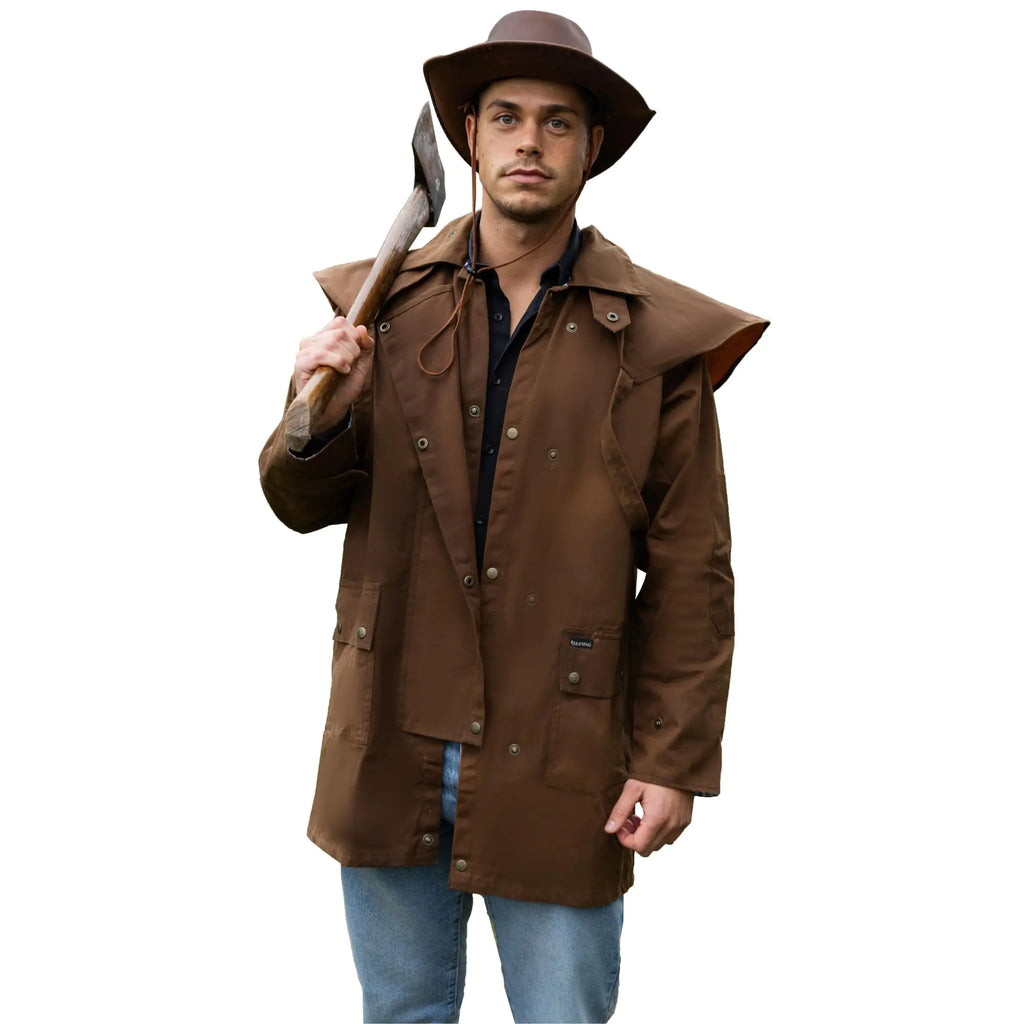 Oilskin Cotton Western Short Duster