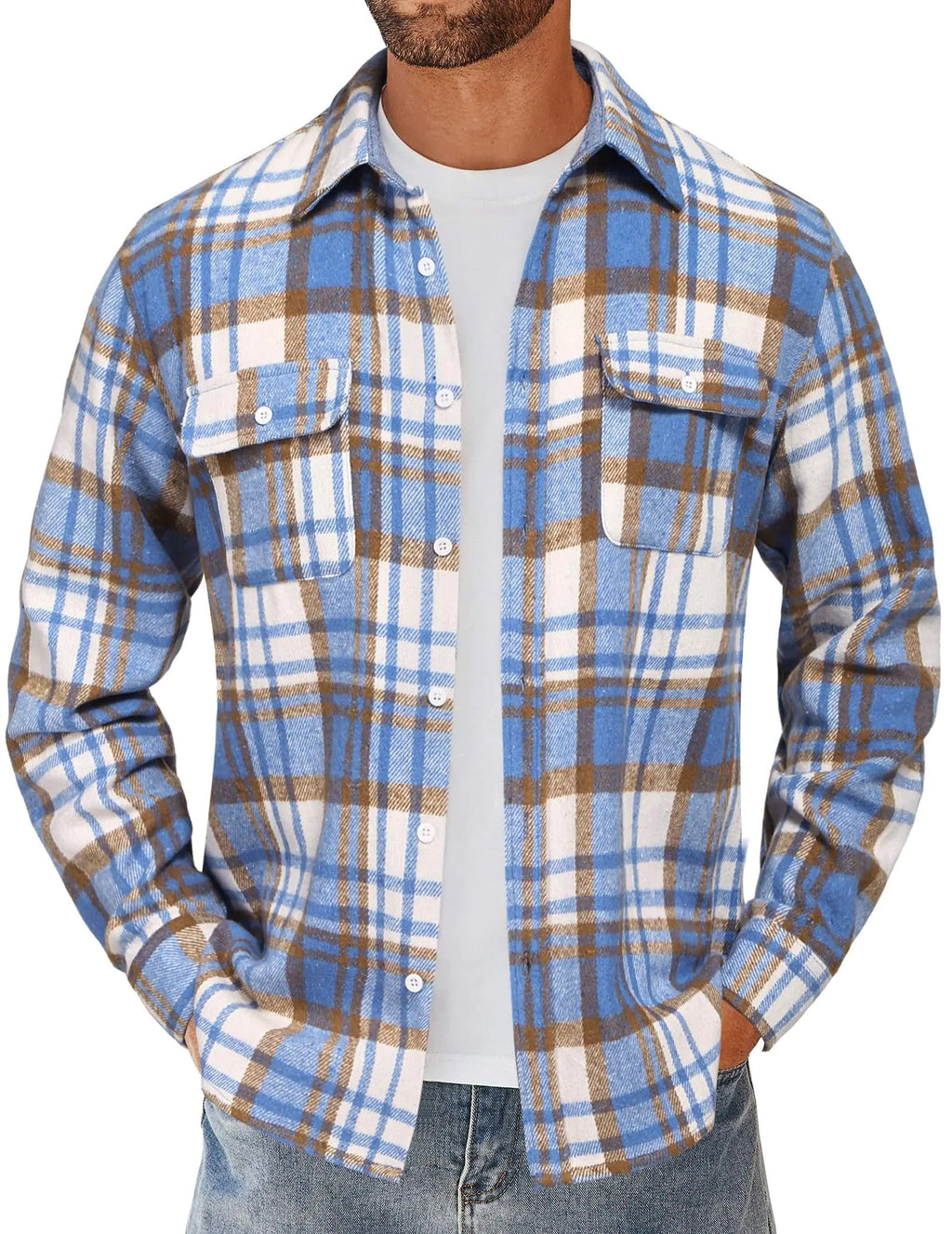 Men's Plaid Flannel Jacket (Large)
