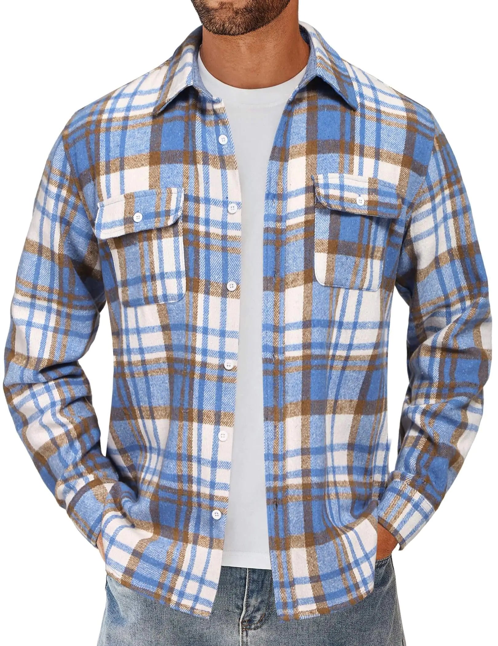 Men's Plaid Flannel Jacket (Large)