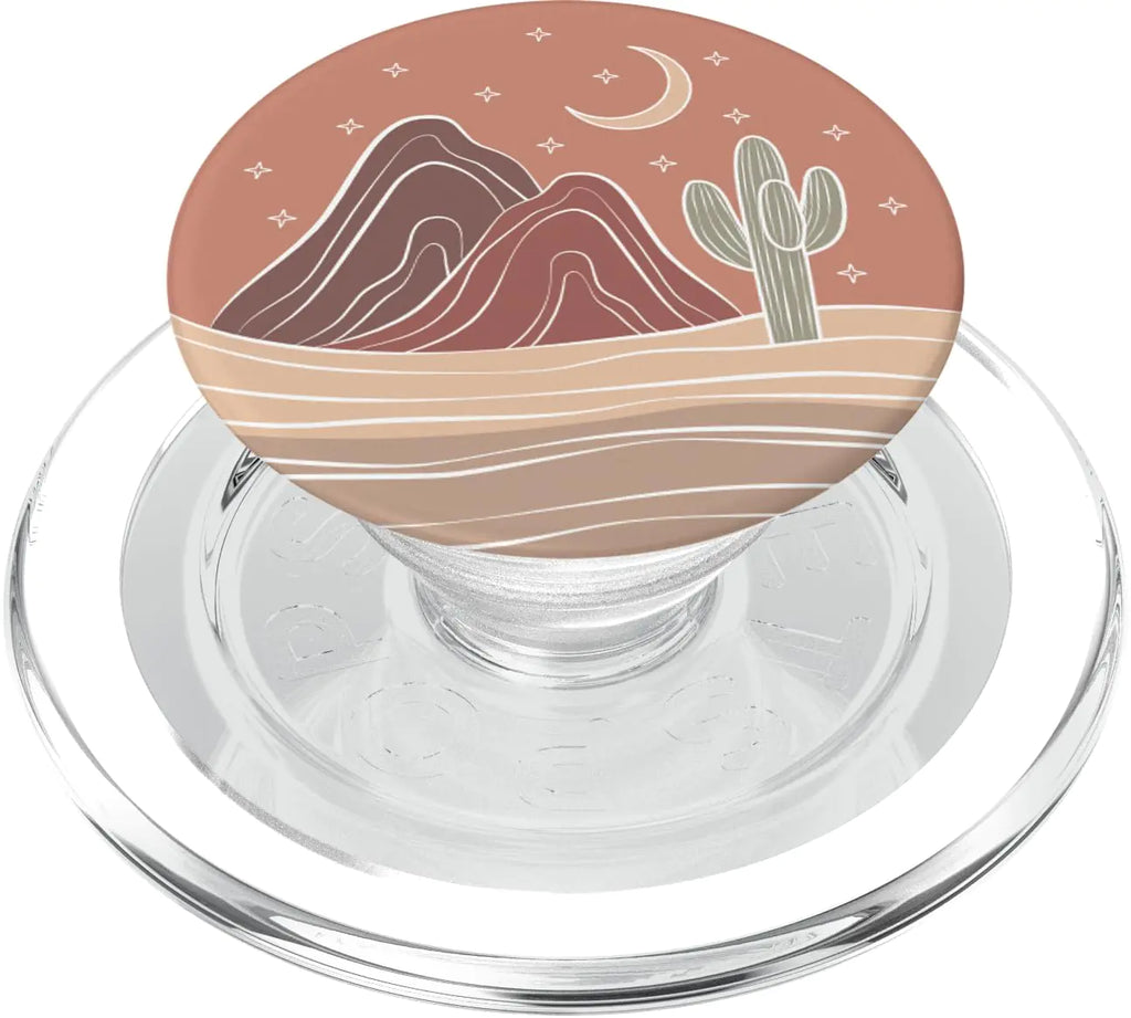 Western Cactus Mountain Landscape PopSocket