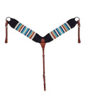 Western 3-1/2" Wide Handwoven Breast Collar w/Harness Leather Uptugs