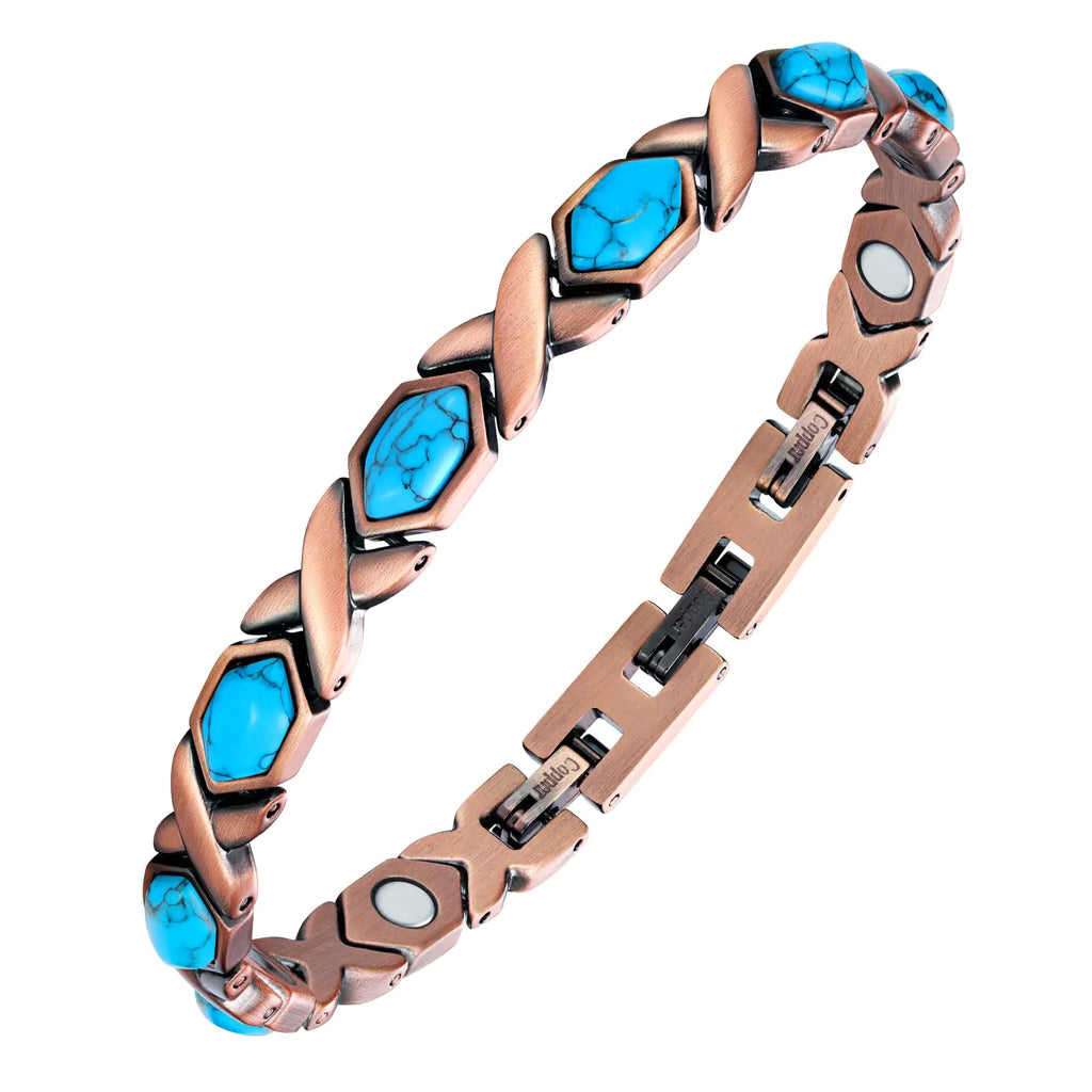 Copper and Turquoise Magnetic Bracelet