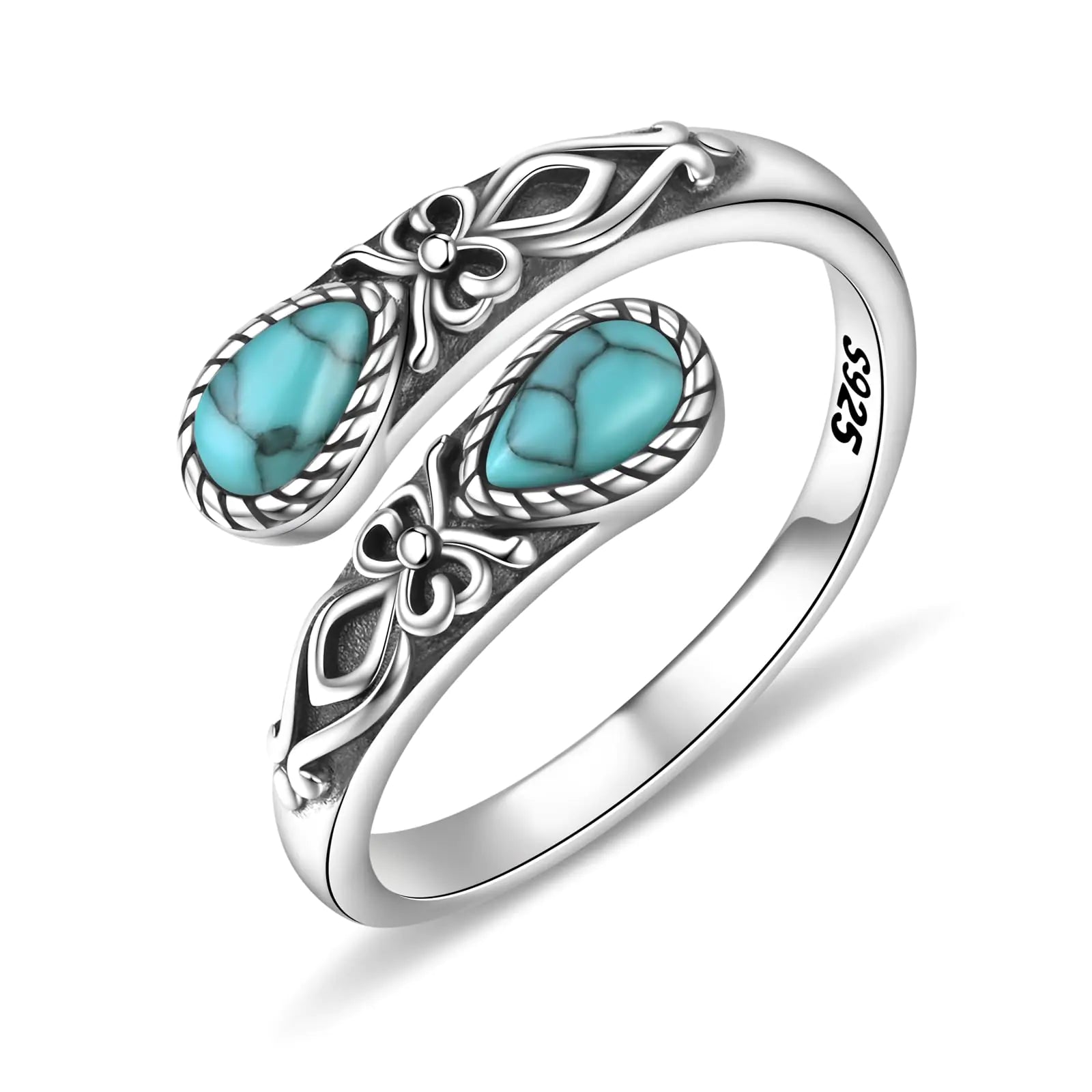 Adjustable Sterling Silver and Turquoise Thumb Ring