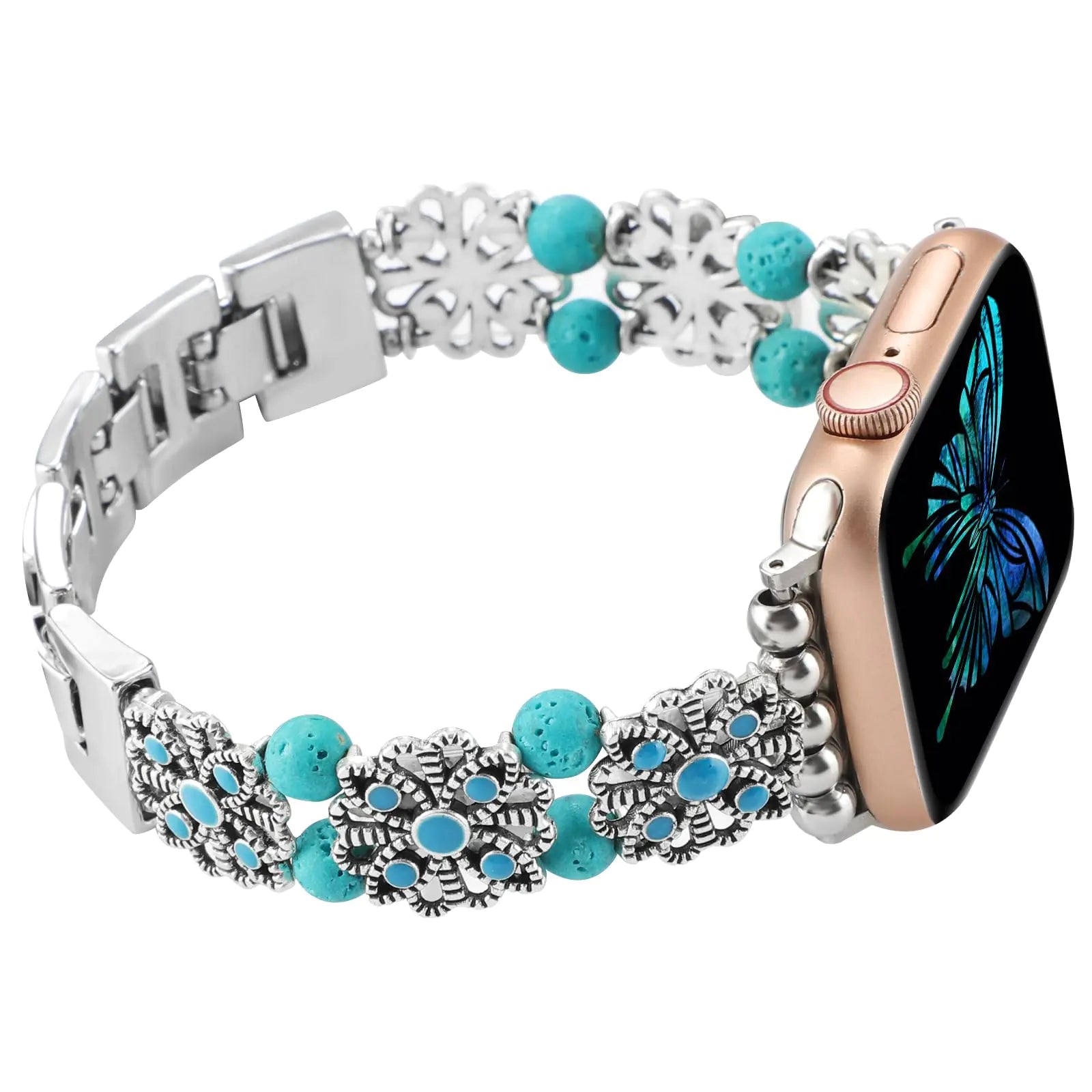 Vintage Metal Elastic Bracelet Compatible with Apple Watch Bands