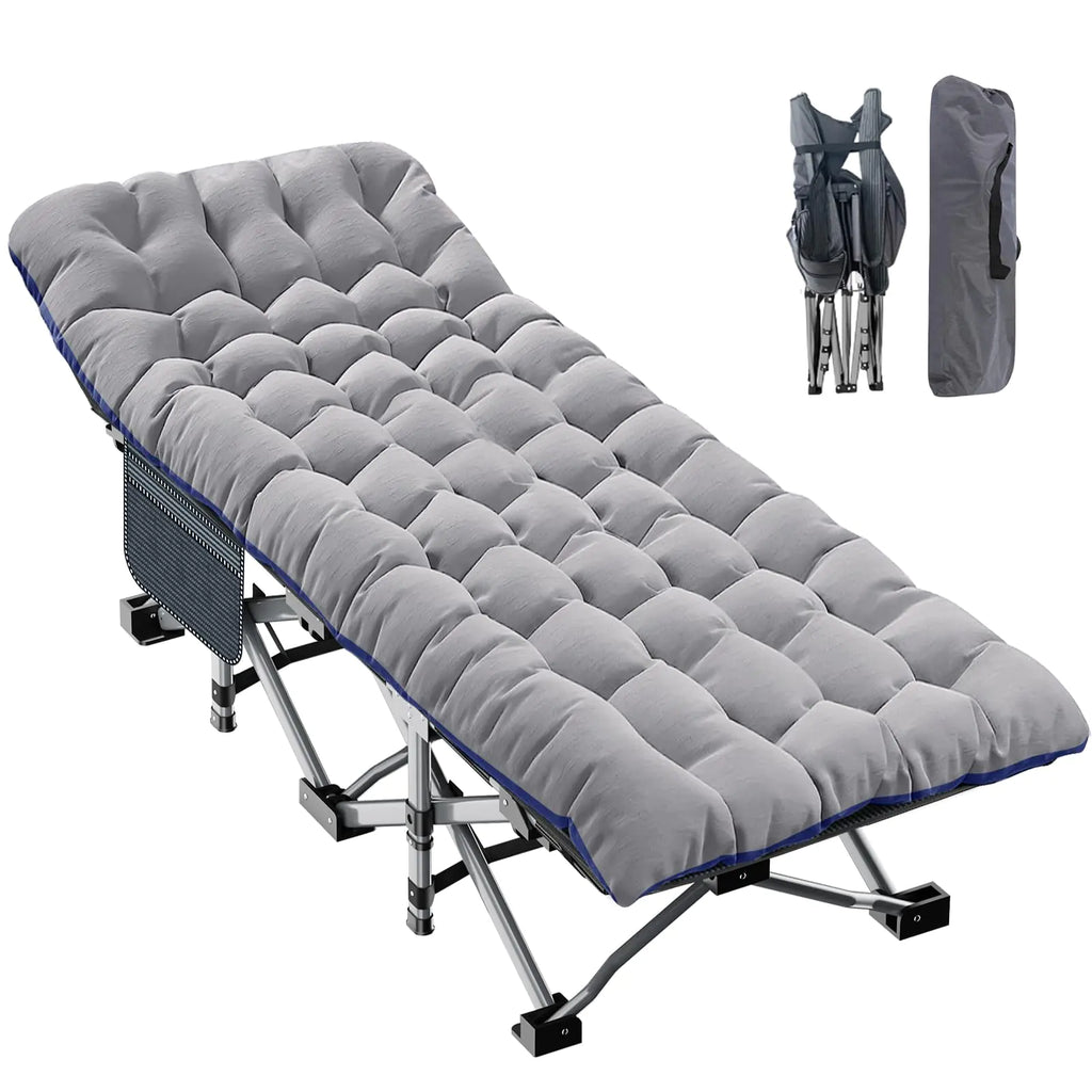 Oversized XXL Folding Camping Cot W/Mattress