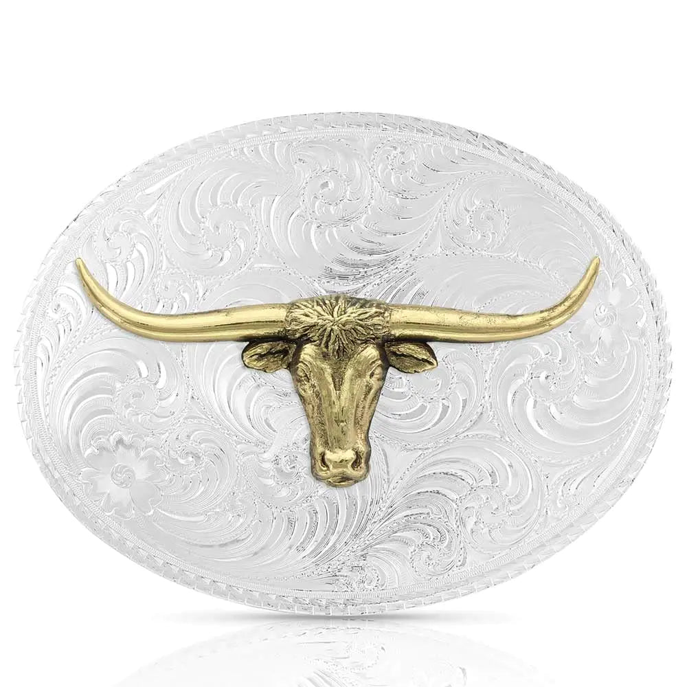 Montana Silversmiths Mens River Rock Cascade Longhorn Buckle