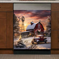 Country Winter Snow Scene Magnetic Dishwasher Cover