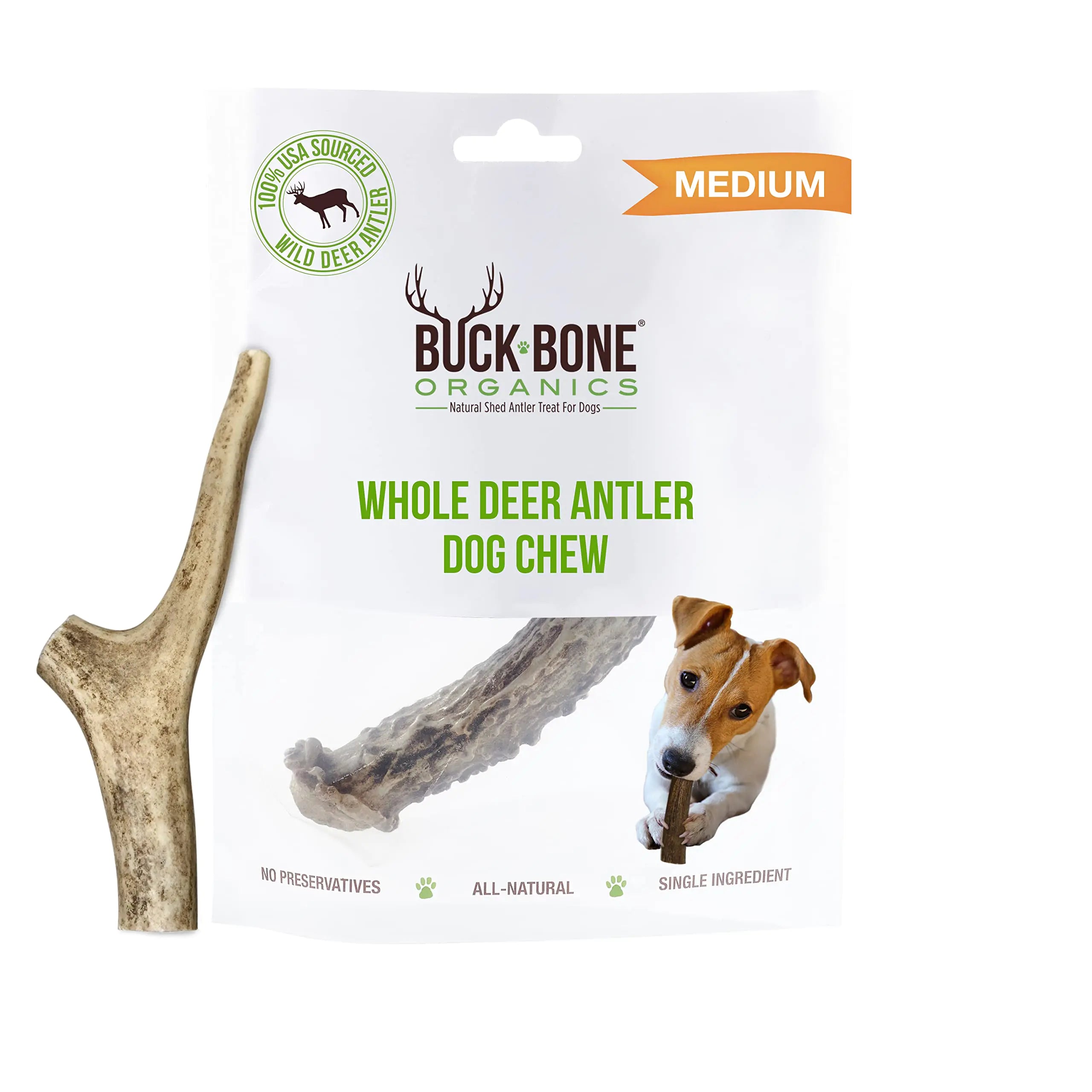 Buck Bone Organics Deer Antler Dog Bones