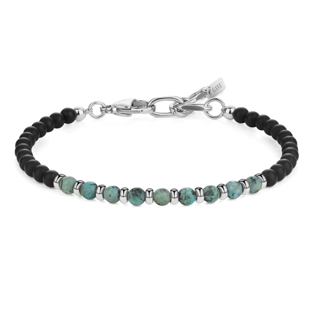 Matte Onyx and African Turquoise Bracelet