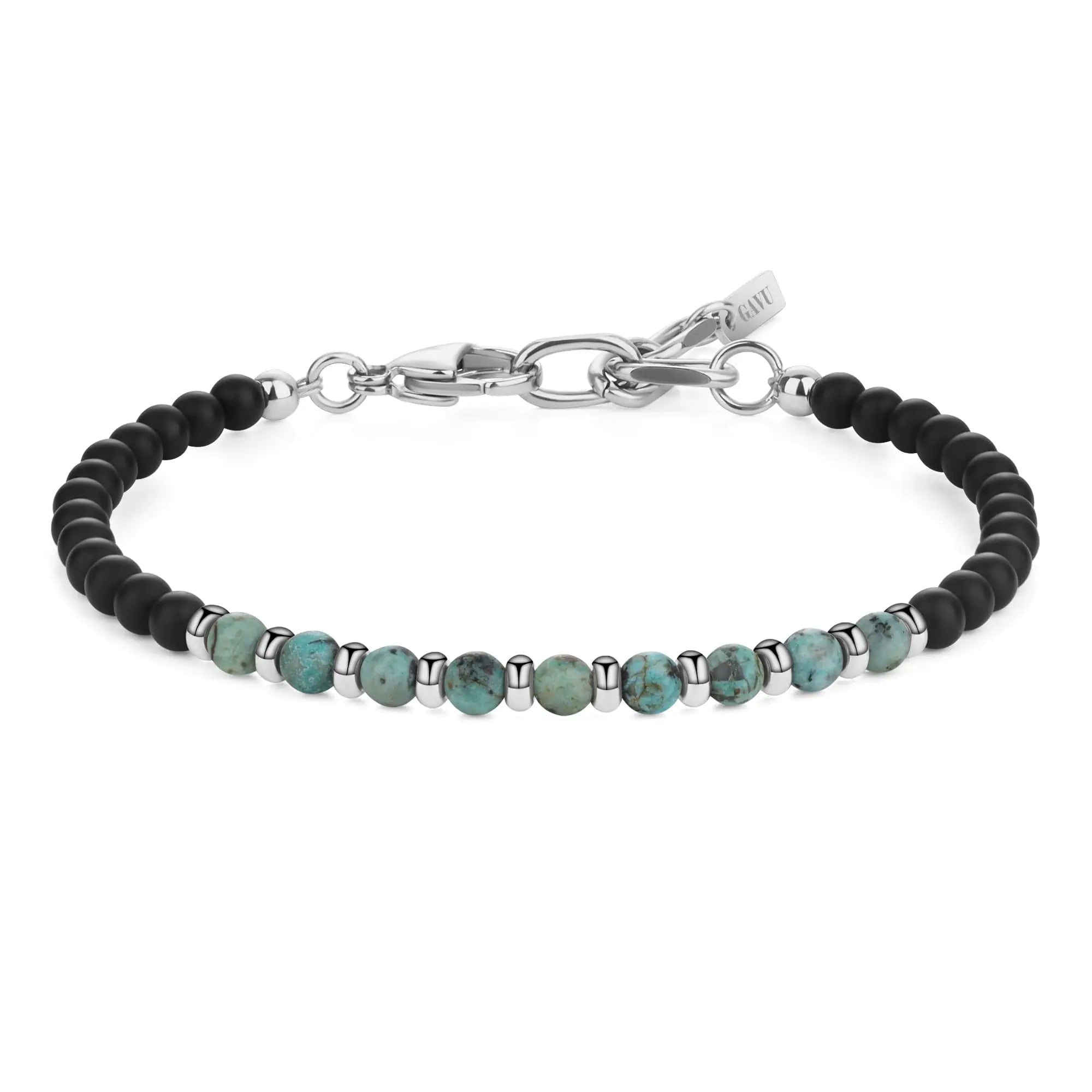 Matte Onyx and African Turquoise Bracelet
