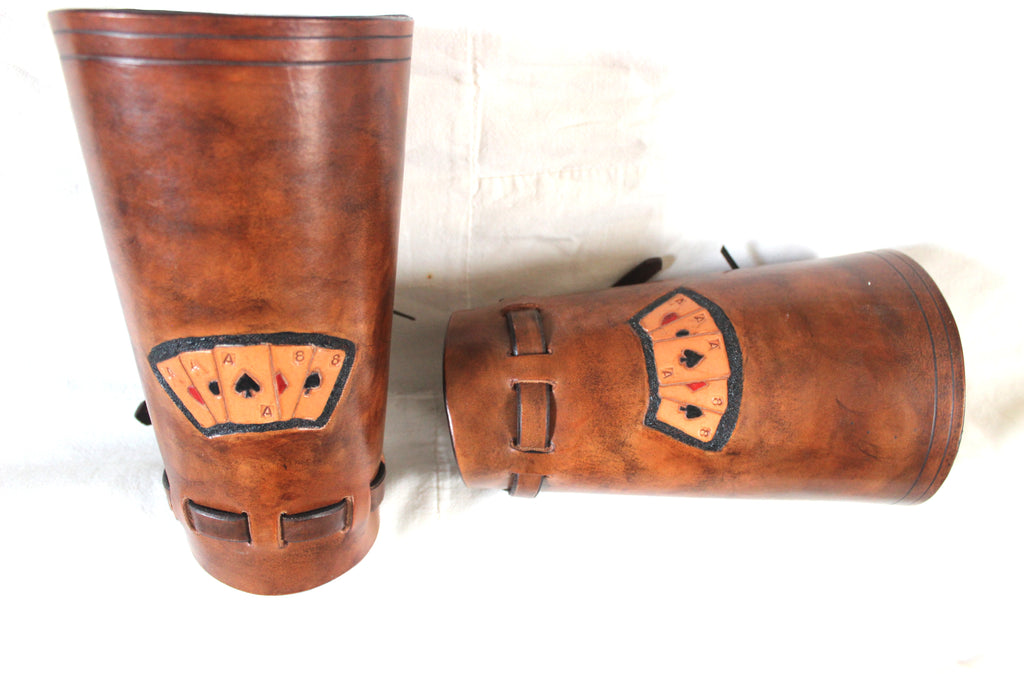 Men's Leather Cuffs - "The Gambler"