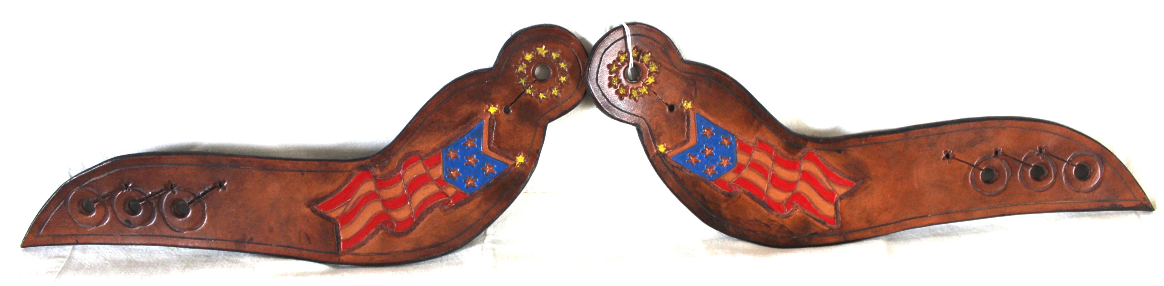 Leather Spur Straps - "The Patriot"