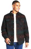 Mens Wool Blend Sherpa Lined Flannel Shirt Jacket (Medium)