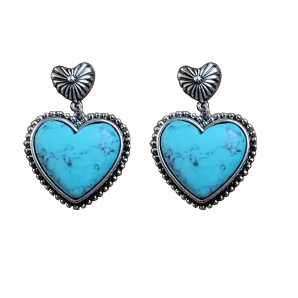 Turquoise Heart Earrings