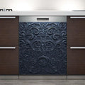 Black Carved Magnetic Dishwasher Cover