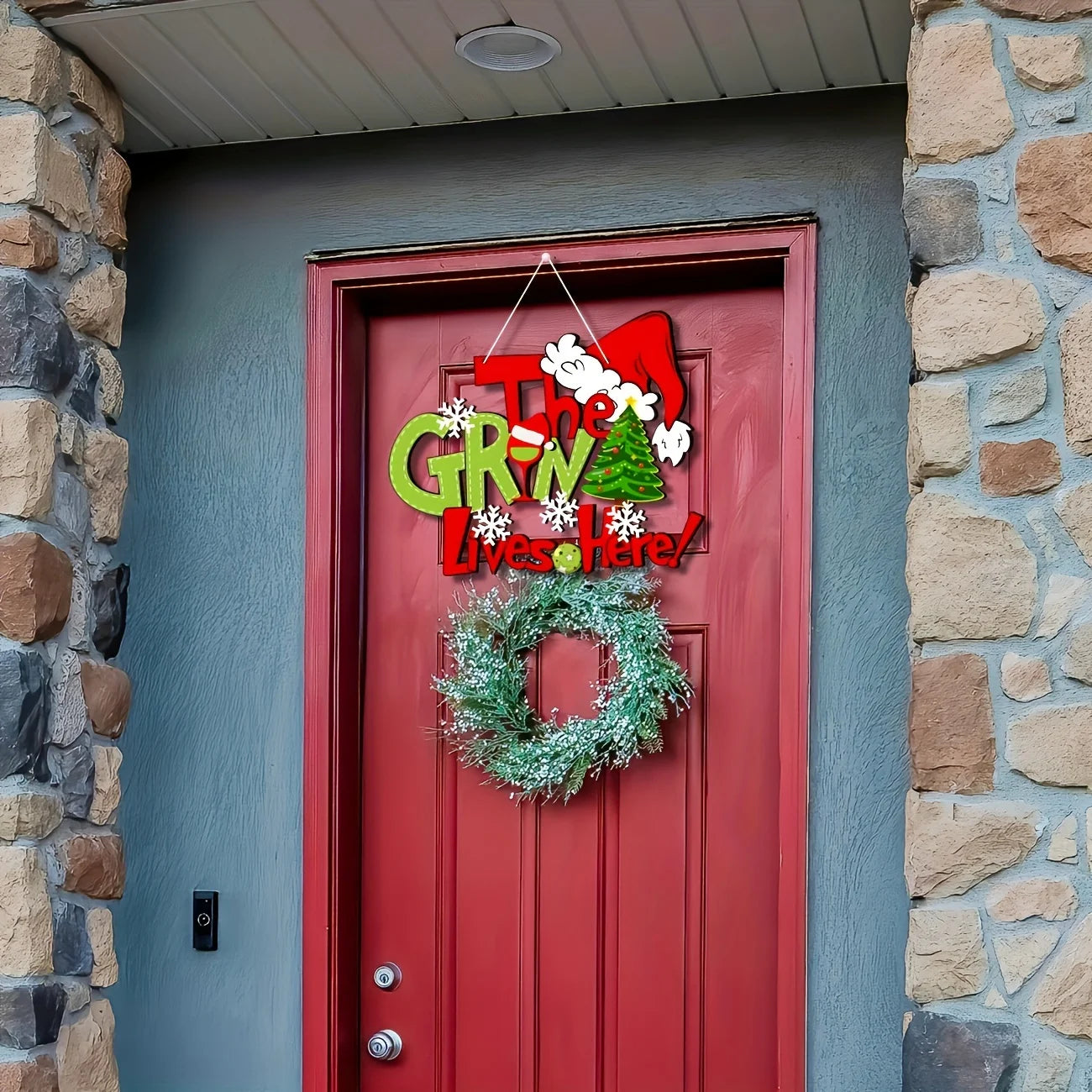 "The Grinch Lives Here" Door Sign