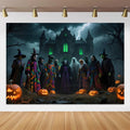 Halloween Theme Party Decorations Backdrop Horror Night Haunted House Scary Cemetery Skull Witch Photography Background Decor