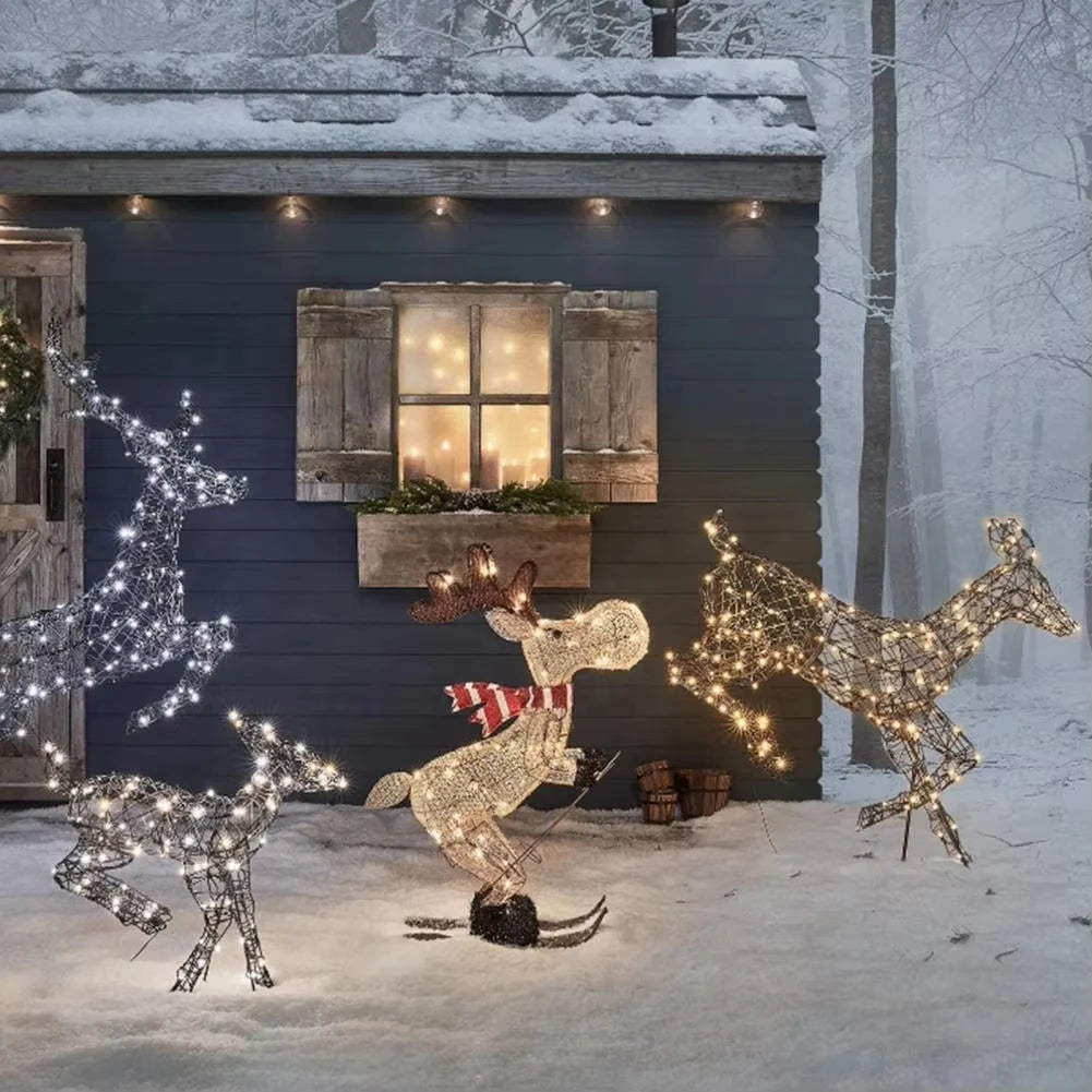 Skiing Reindeer Lawn Ornament