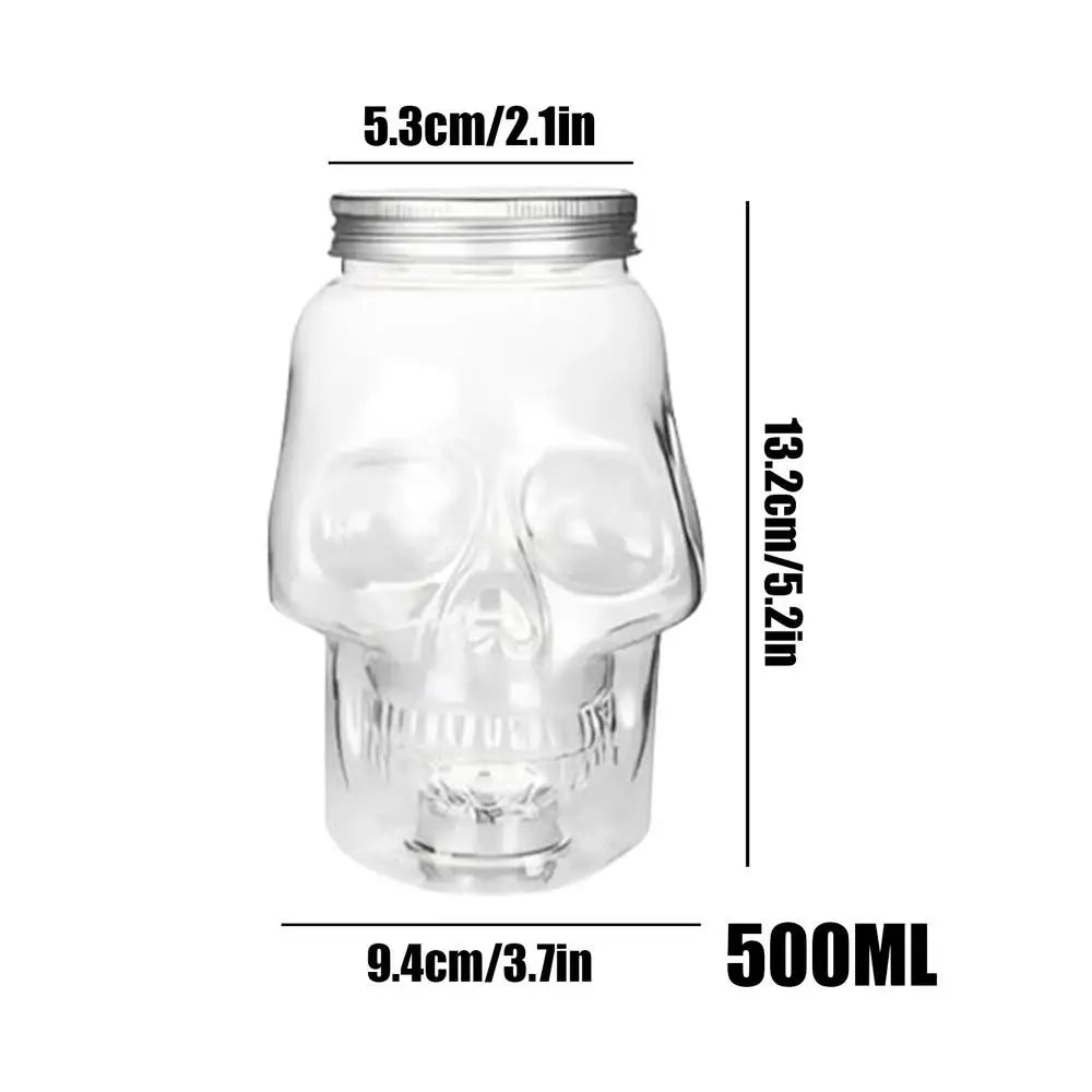 Skull Jars 500ml/800ml Reusable Spooky Decor with Lid Skull Salt Container for Home Bathroom Picnic Tabletop Baking Dining