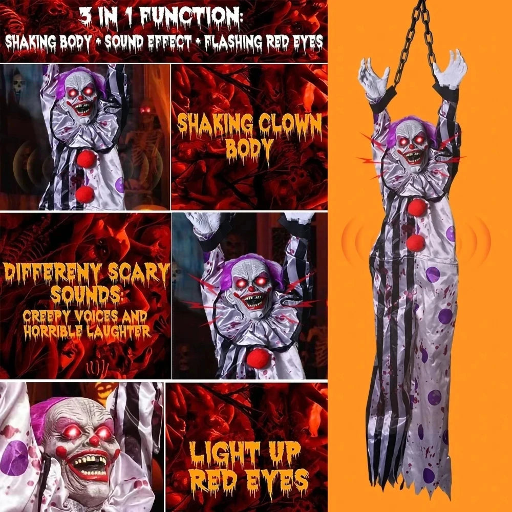 Voice-Activated Hanging Ghost Clown