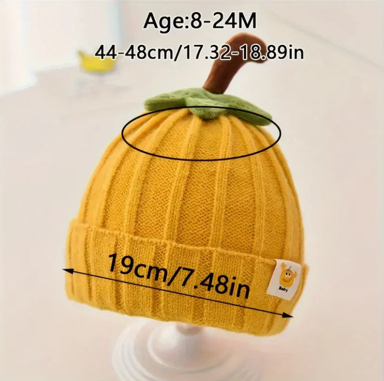 Halloween Baby Pumpkin Hat Infant Kids Pumpkin Beanie Cute Knitted Hat Newborn Beanie Baby Boy Girl 5M-3Y Thanksgiving Cap