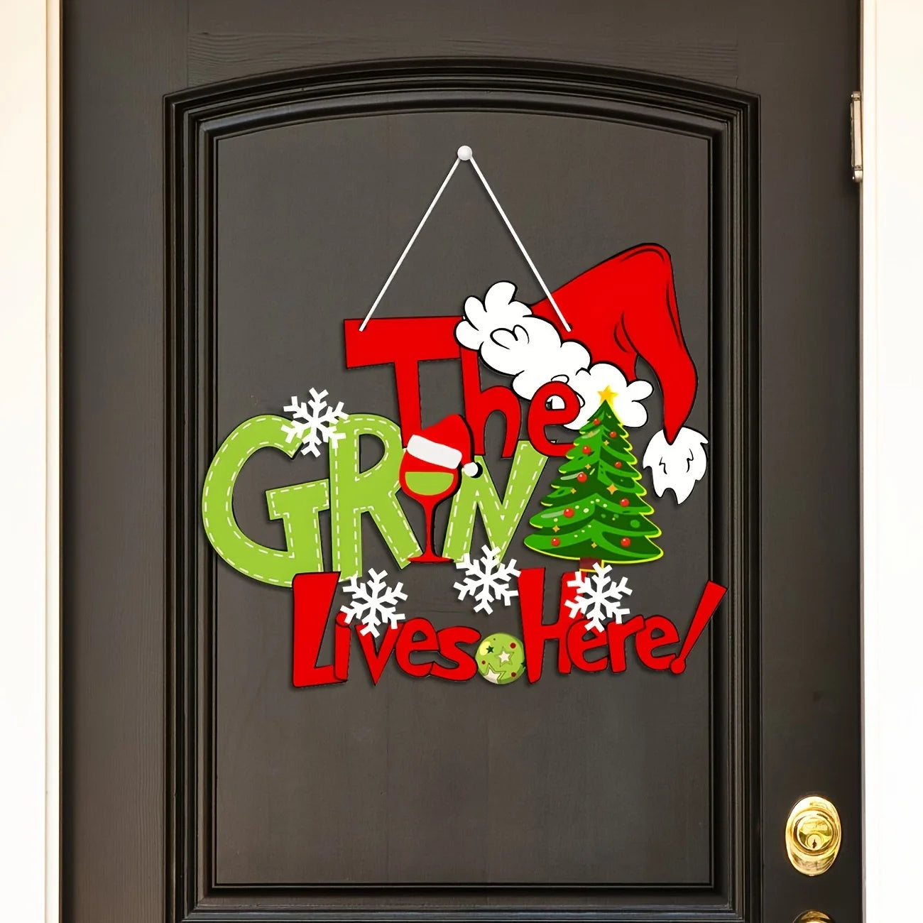 "The Grinch Lives Here" Door Sign