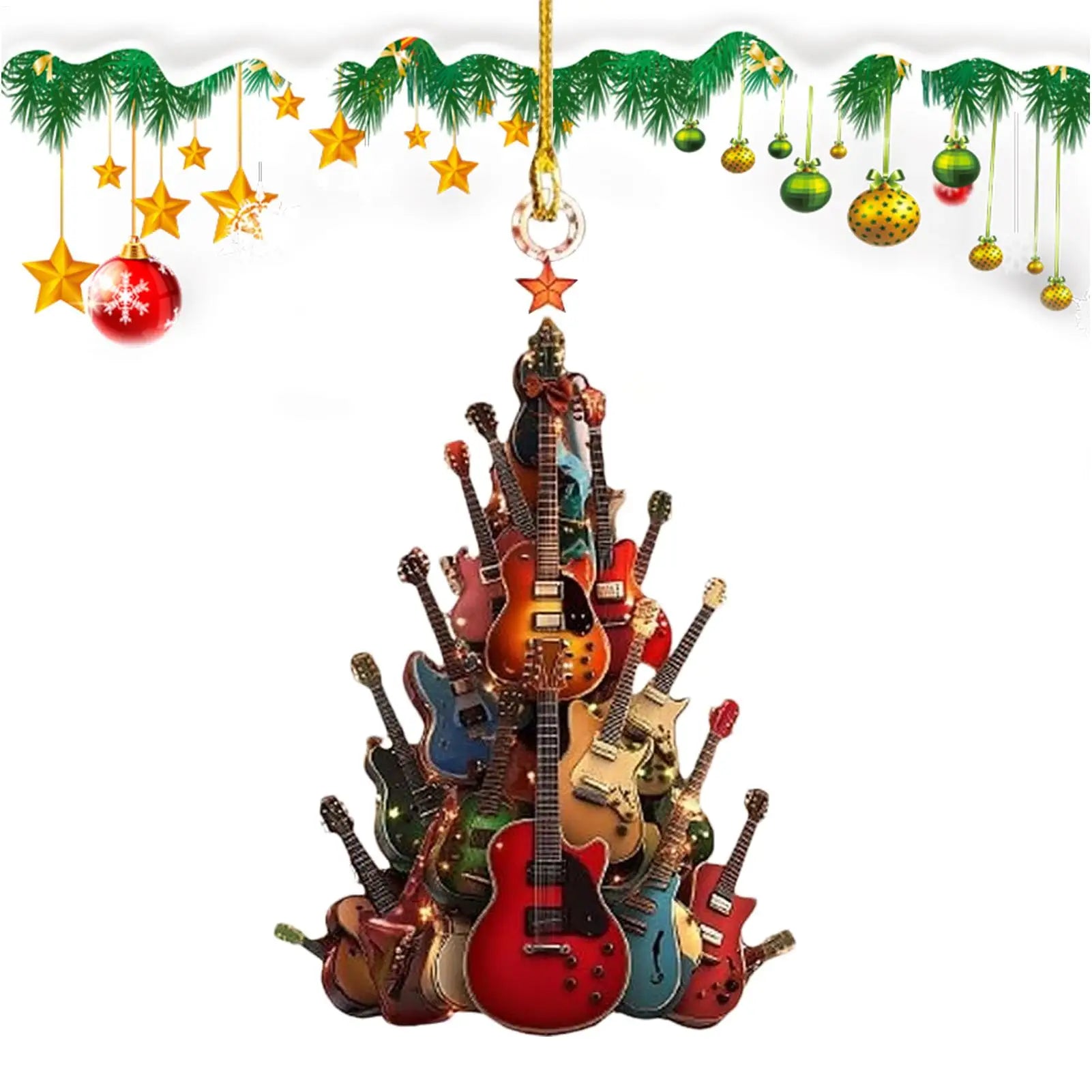 Guitar Christmas Tree Ornament