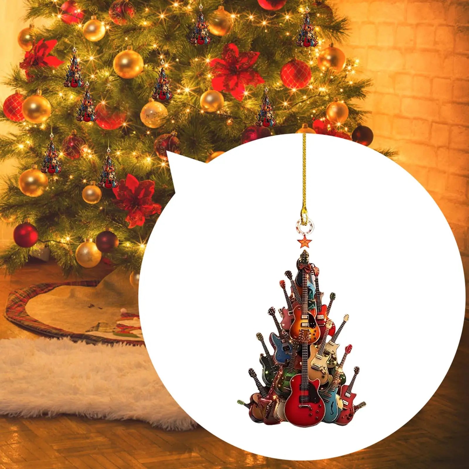 Guitar Christmas Tree Ornament