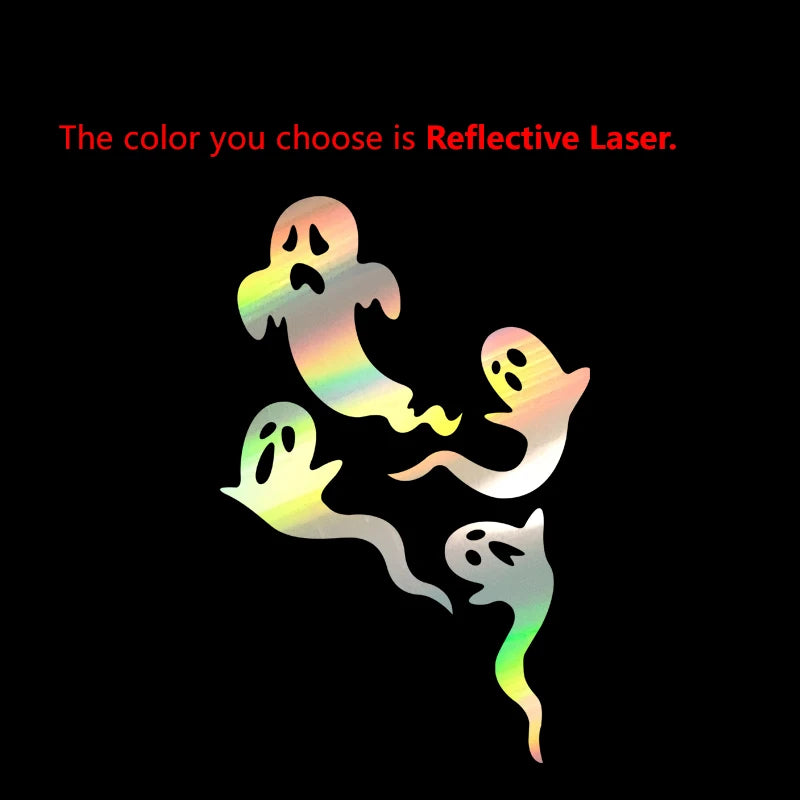 Halloween Car Rearview Mirror Vinyl Sticker Spooky Ghost Decals 7 Mini Bats Sticker Car Accessories Decorative Halloween Gift