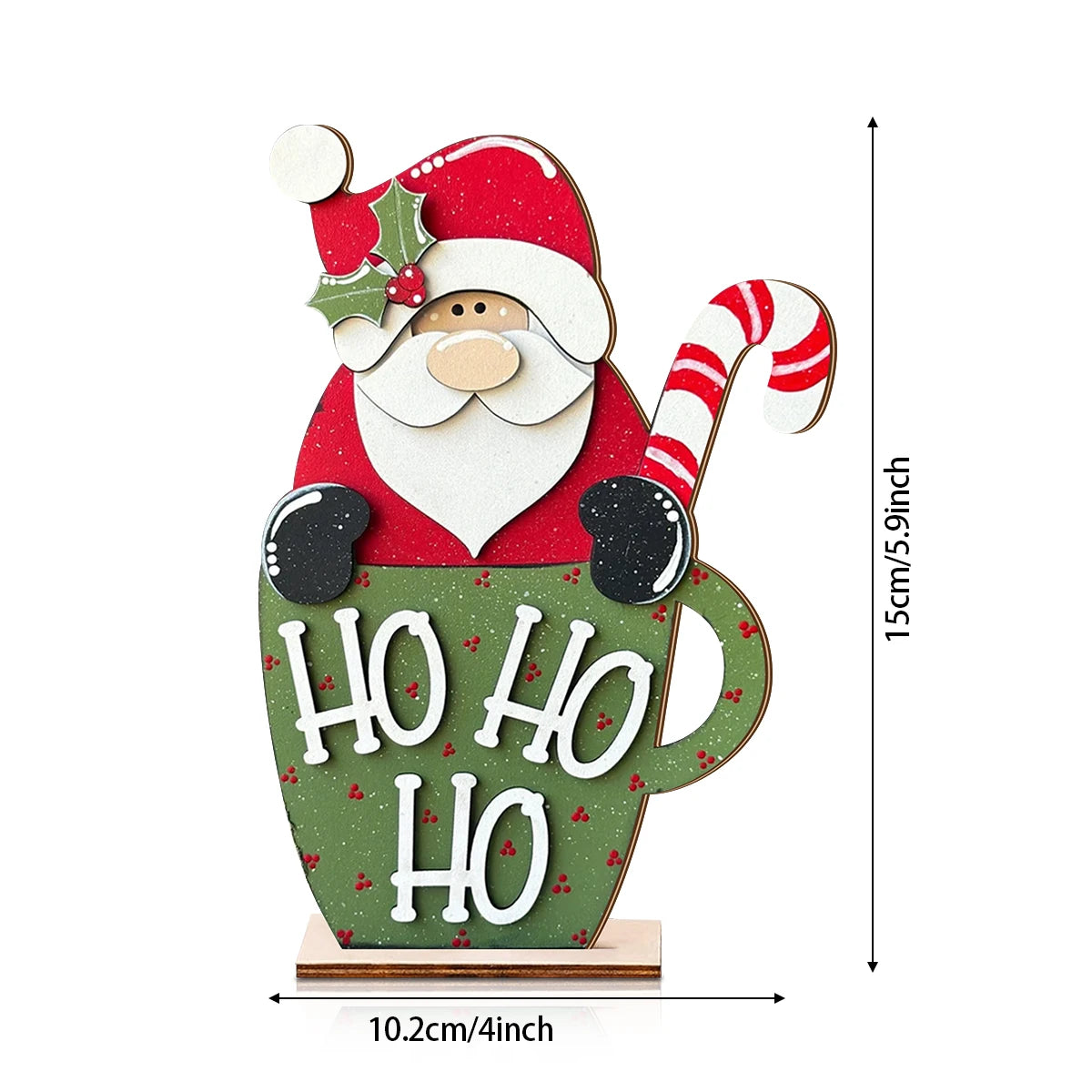 Festive Santa- in-a-Mug Tabletop Ornament