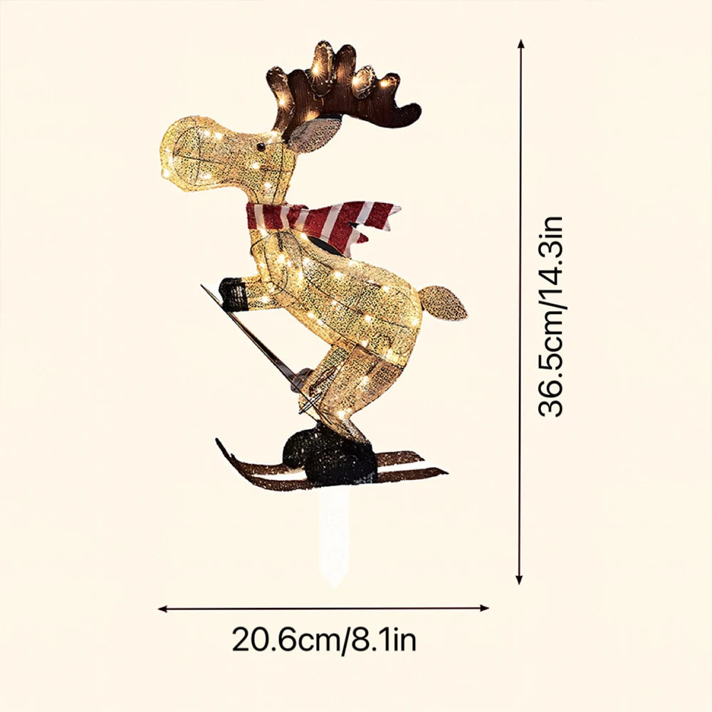Skiing Reindeer Lawn Ornament