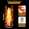 3.94ft Swinging Light Up Ghost Outdoor Yard Decoration Hanging Spooky Prop Tree Porch Garden Halloween Animated Party Supplies