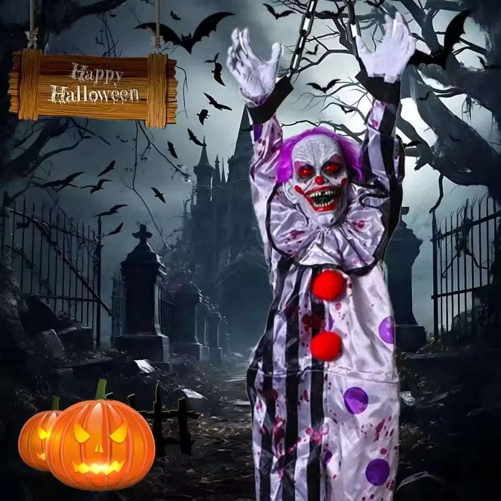 Voice-Activated Hanging Ghost Clown