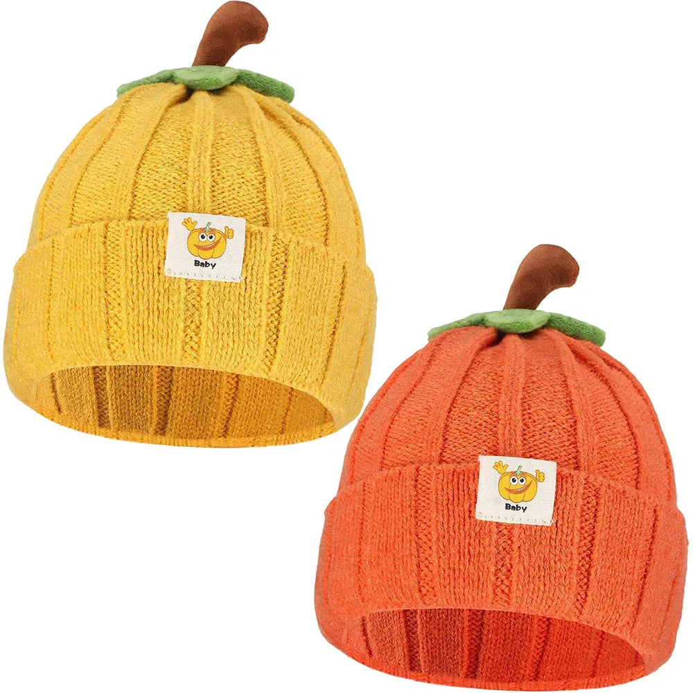 Halloween Baby Pumpkin Hat Infant Kids Pumpkin Beanie Cute Knitted Hat Newborn Beanie Baby Boy Girl 5M-3Y Thanksgiving Cap