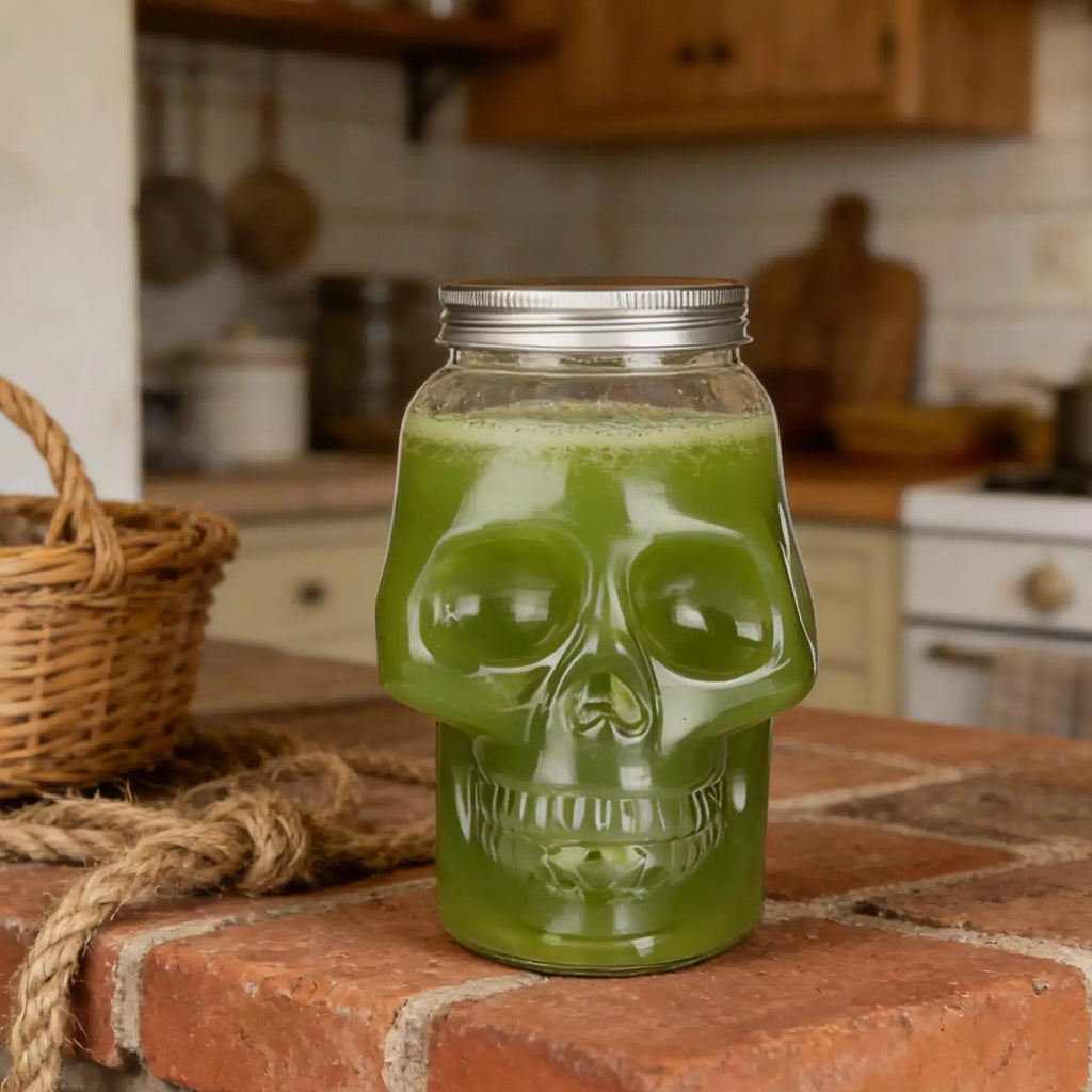 Skull Jars 500ml/800ml Reusable Spooky Decor with Lid Skull Salt Container for Home Bathroom Picnic Tabletop Baking Dining