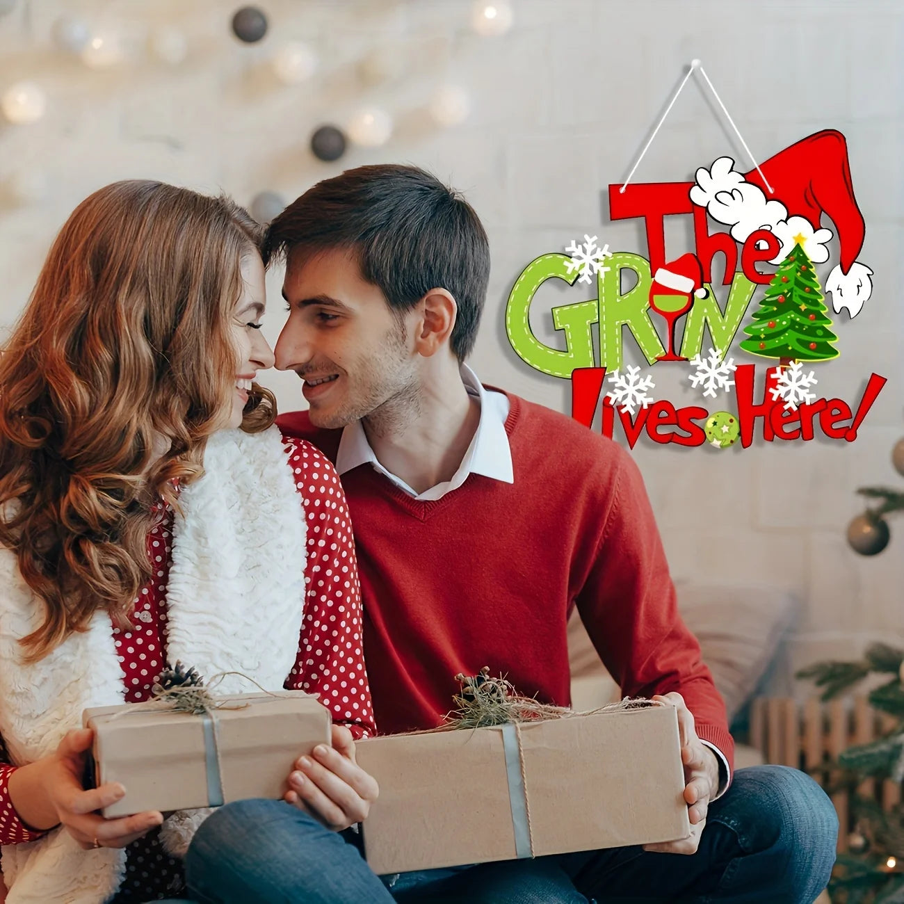 "The Grinch Lives Here" Door Sign