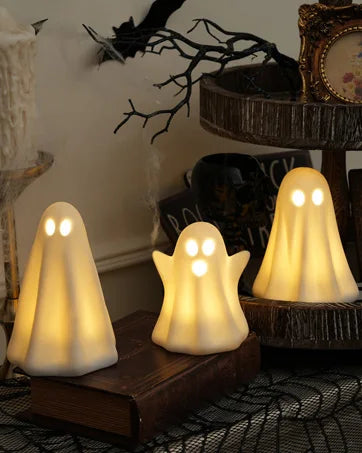2 Packs Halloween Decorations Outdoor Cute glow Indoor Spooky Ghost Scary Ghosts Decor for Yard Garden Home birthday decoration