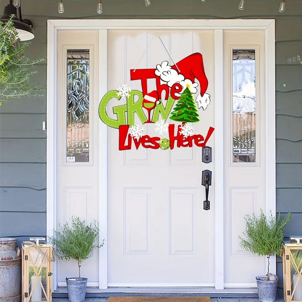 "The Grinch Lives Here" Door Sign