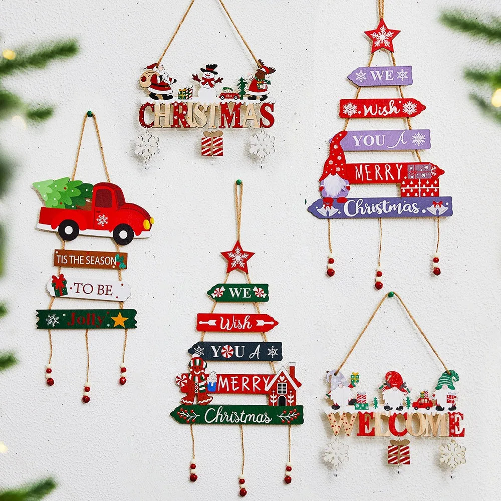 Hanging Wooden Christmas Wall Ornaments