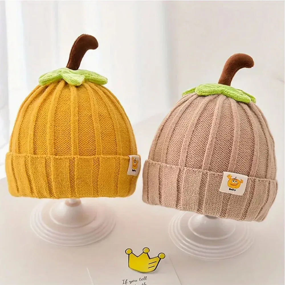 Halloween Baby Pumpkin Hat Infant Kids Pumpkin Beanie Cute Knitted Hat Newborn Beanie Baby Boy Girl 5M-3Y Thanksgiving Cap