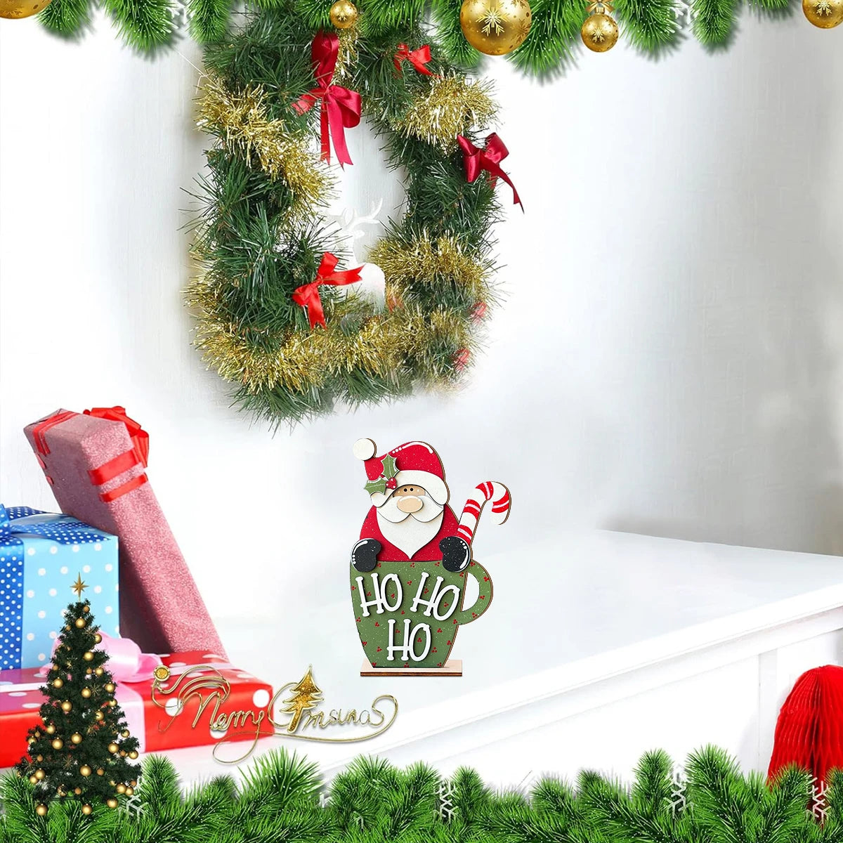 Festive Santa- in-a-Mug Tabletop Ornament