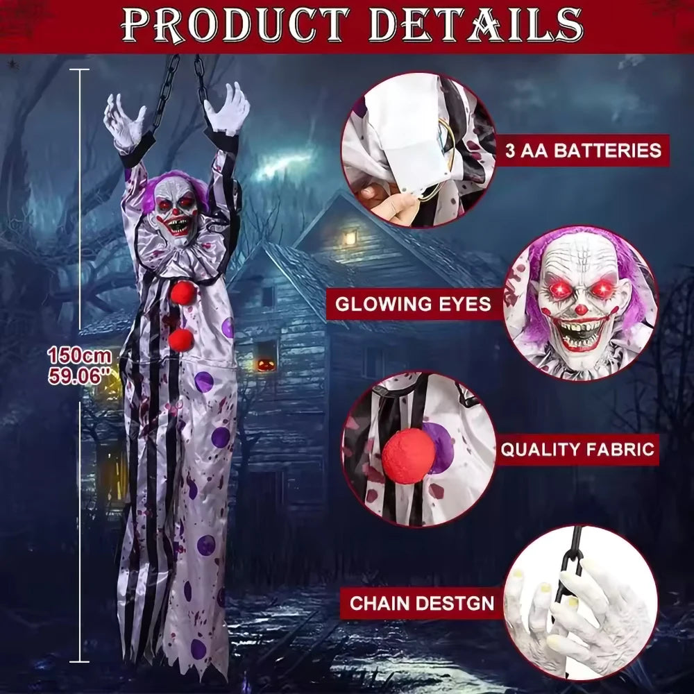 Voice-Activated Hanging Ghost Clown