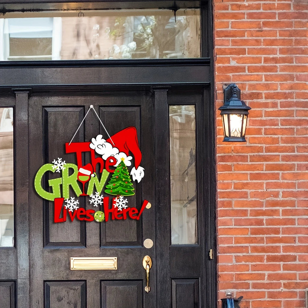 "The Grinch Lives Here" Door Sign