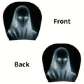 4-pack of Spooky Ghost Bride Headrest Covers with Mysterious Glowing Eyes Car Interior Accessories Washable