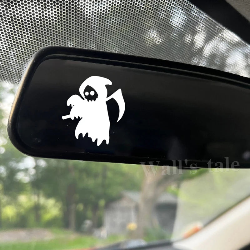Halloween Car Rearview Mirror Vinyl Sticker Spooky Ghost Decals 7 Mini Bats Sticker Car Accessories Decorative Halloween Gift