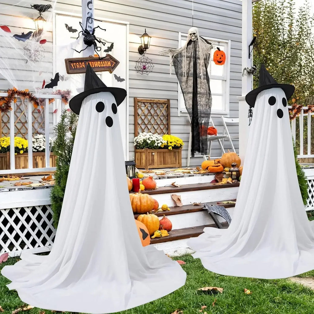 2 Packs Halloween Decorations Outdoor Cute glow Indoor Spooky Ghost Scary Ghosts Decor for Yard Garden Home birthday decoration