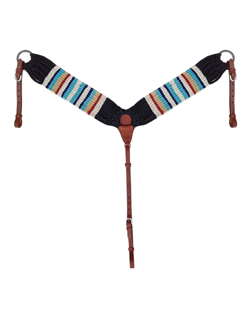 Western 3-1/2" Wide Handwoven Breast Collar w/Harness Leather Uptugs